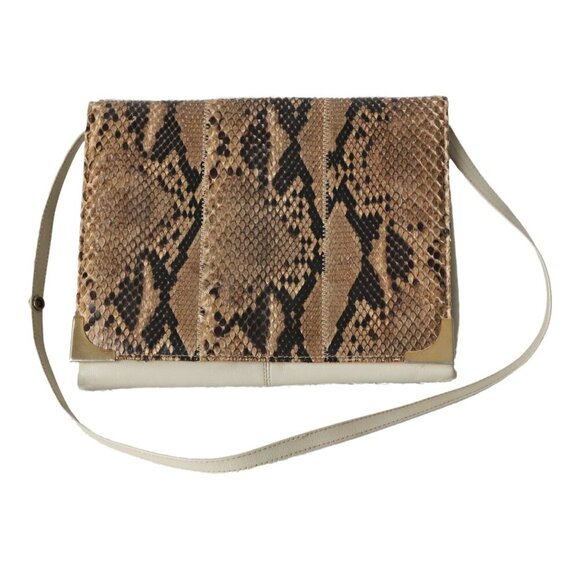Vintage Natural Rattlesnake Snake Skin Leather Clutch Wristlet Purse & Shoulder - Picture 1 of 9